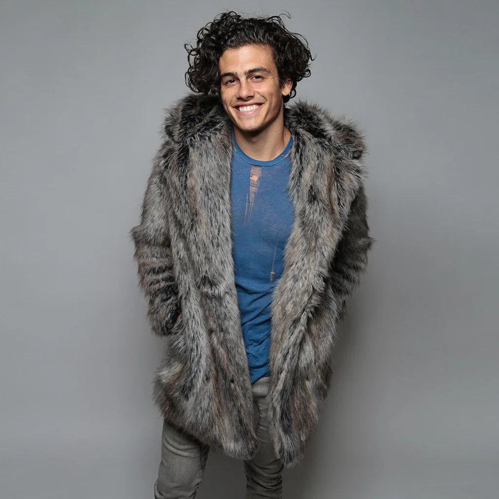 Casual Imitation Fur Jacket Coat Men's Winter Casual Warm Mink Coats Men's Long Coat Fur 2021 Winter New