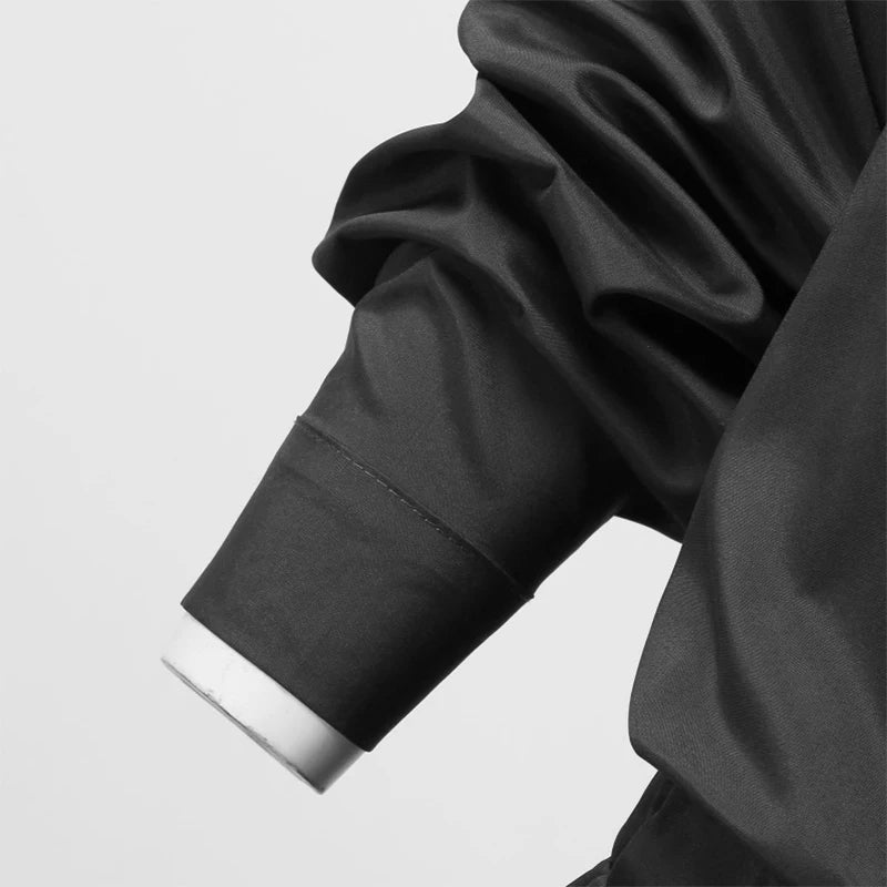 Men Solid Color Jumpsuit Playsuit  Buttons Casual Cargo Clothes Overalls Turn Down Collar Long Sleeve Oversized Waist Pants