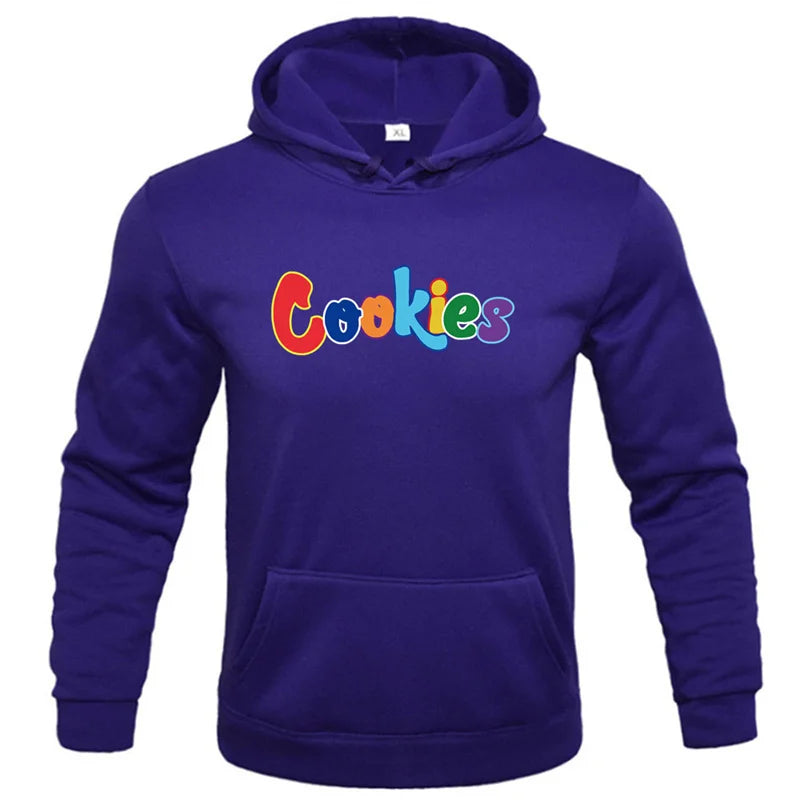 2024 New Fashion Hoody Trend Brand Funny Cookies Printed Men's Hoodies Sweatshirts Hip Hop Streetwear Plus Fleece Pullover