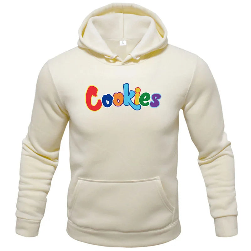 2024 New Fashion Hoody Trend Brand Funny Cookies Printed Men's Hoodies Sweatshirts Hip Hop Streetwear Plus Fleece Pullover