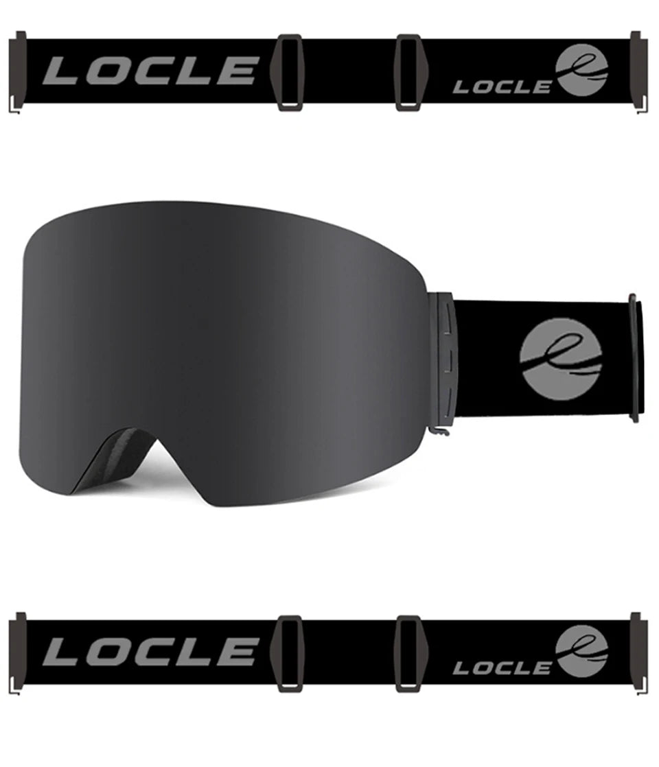 LOCLE Ski Goggles Snowboard Anti-fog Anti-ultraviolet Mask Men Women Skiing Eyewear UV400 Snow Protection Glasses Double Layers