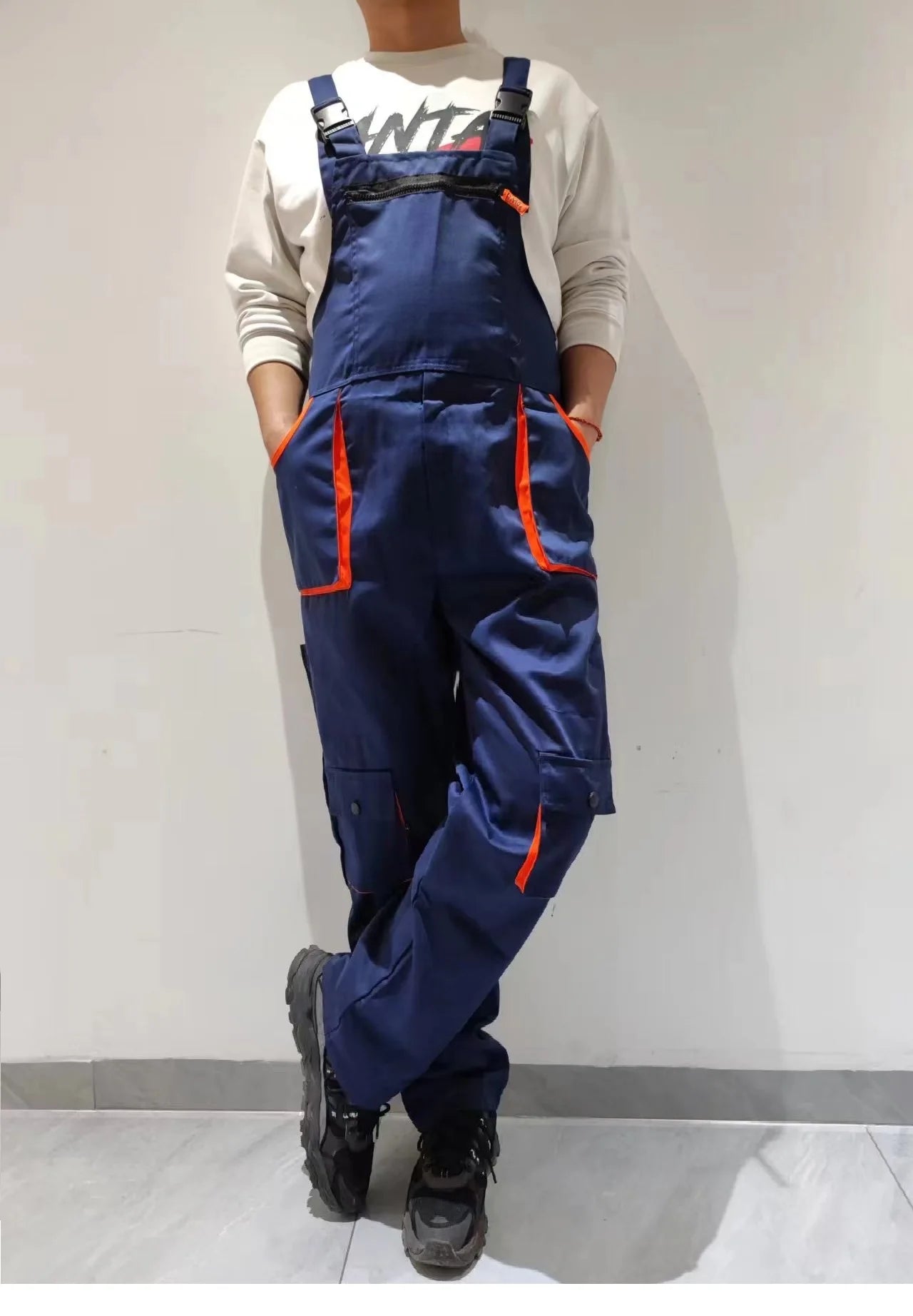 Work Overall Uniform Men Women Work Coverall Car Repairman Jumpsuit Workshop Mechanic Work Clothes Fly pockets Warehouse Rompers