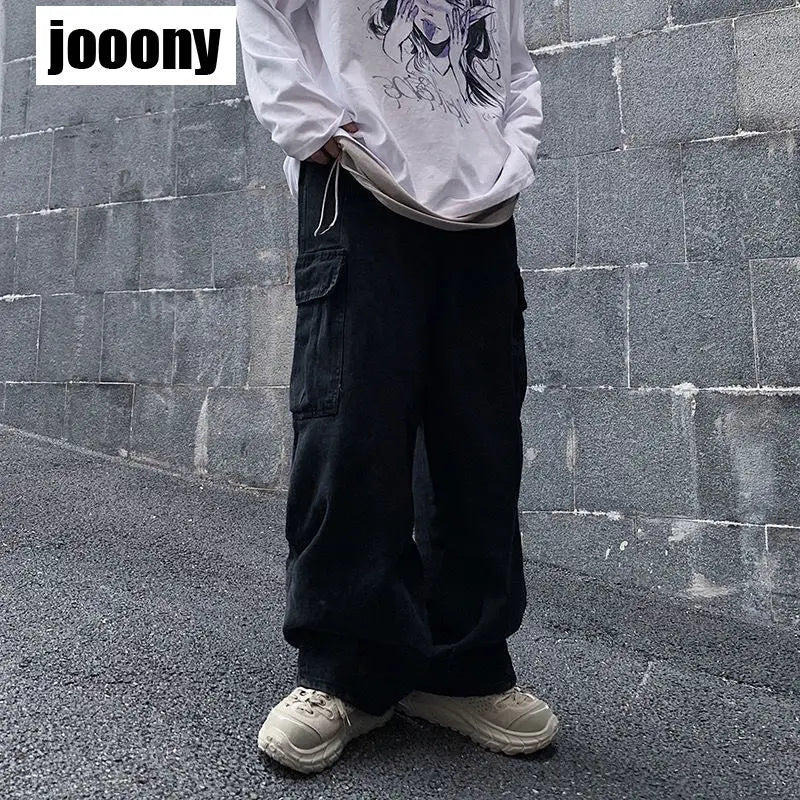 Wide leg denim Jeans Men's Autumn Daddy Trend Student Loose Straight-leg baggy Pants Japanese Loose hip hop 2022 New