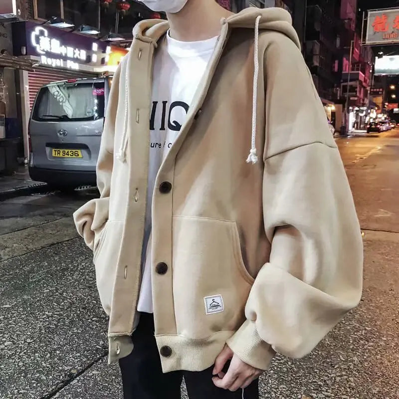 New Men's Hoodies Kpop Style Streetwear Pockets Sweatshirts Men Casual Harajuku Men clothing pullover Loose Hoodies Men 2020