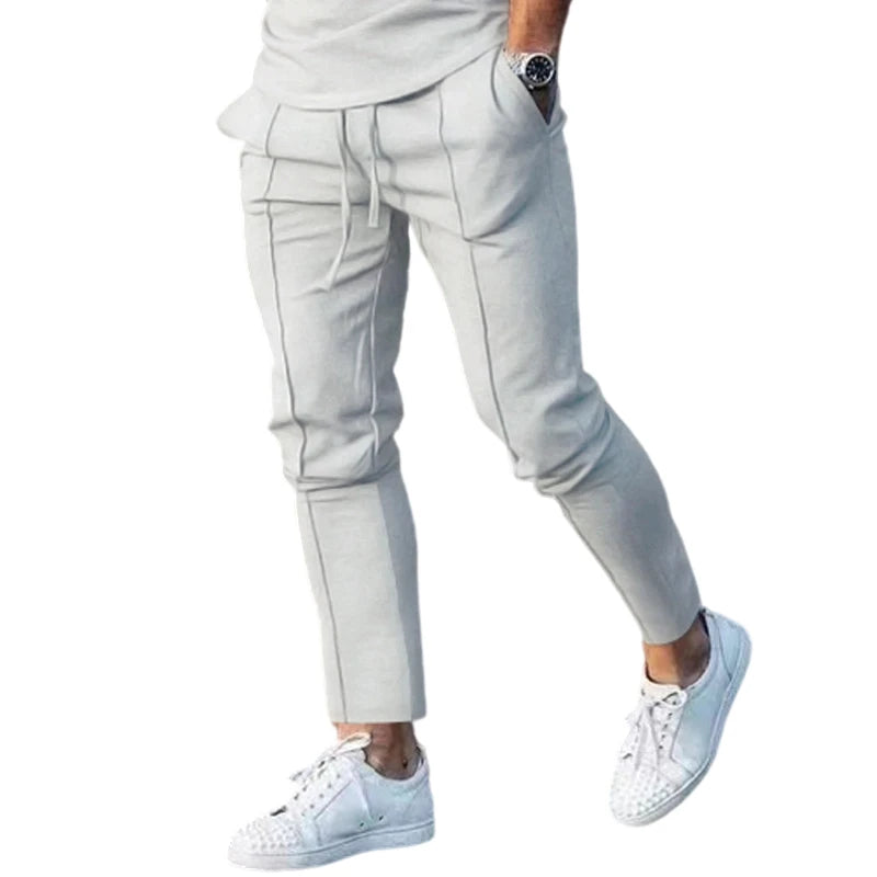 Men's Light Luxury Street New Comfortable Ruffled Pants, Casual Pants High Quality Fashion Solid Color Pocket Sports Men's Pants