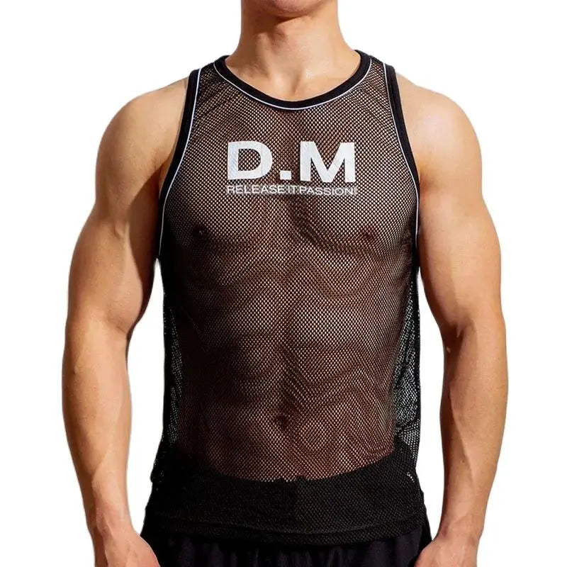 Ropa Hombre Tank Top Men Gym Shirt Mesh Breathable Roupas Masculinas Summer Loose Fitness Debardeur Hommes Bodybuilding Simple