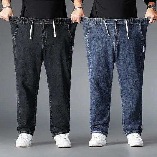 Men's Jeans Plus Size Straight Denim Fabric Pants for Fat People 45-150kg Hombre Wide Leg Jeans Pantalon Homme for Men