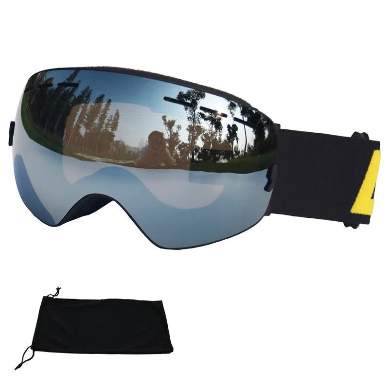 LOCLE Ski Goggles Double Layers Anti-fog UV 400 Ski Glasses Men Women Skiing Snowboard Skateboard Snow Goggles Ski Mask