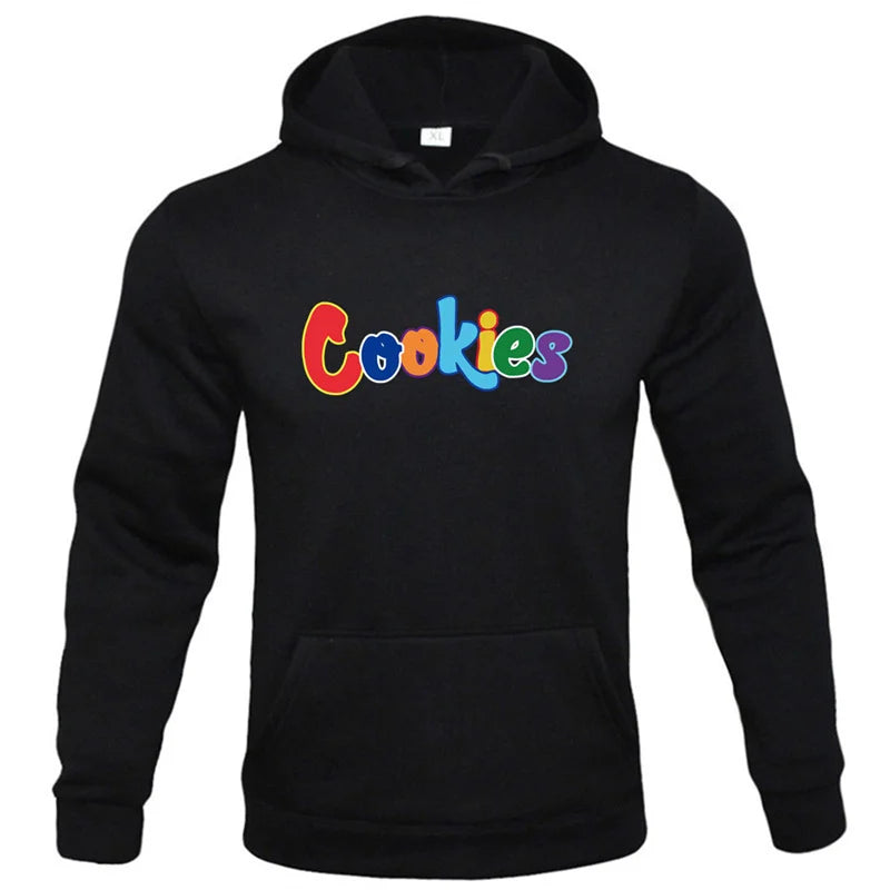 2024 New Fashion Hoody Trend Brand Funny Cookies Printed Men's Hoodies Sweatshirts Hip Hop Streetwear Plus Fleece Pullover