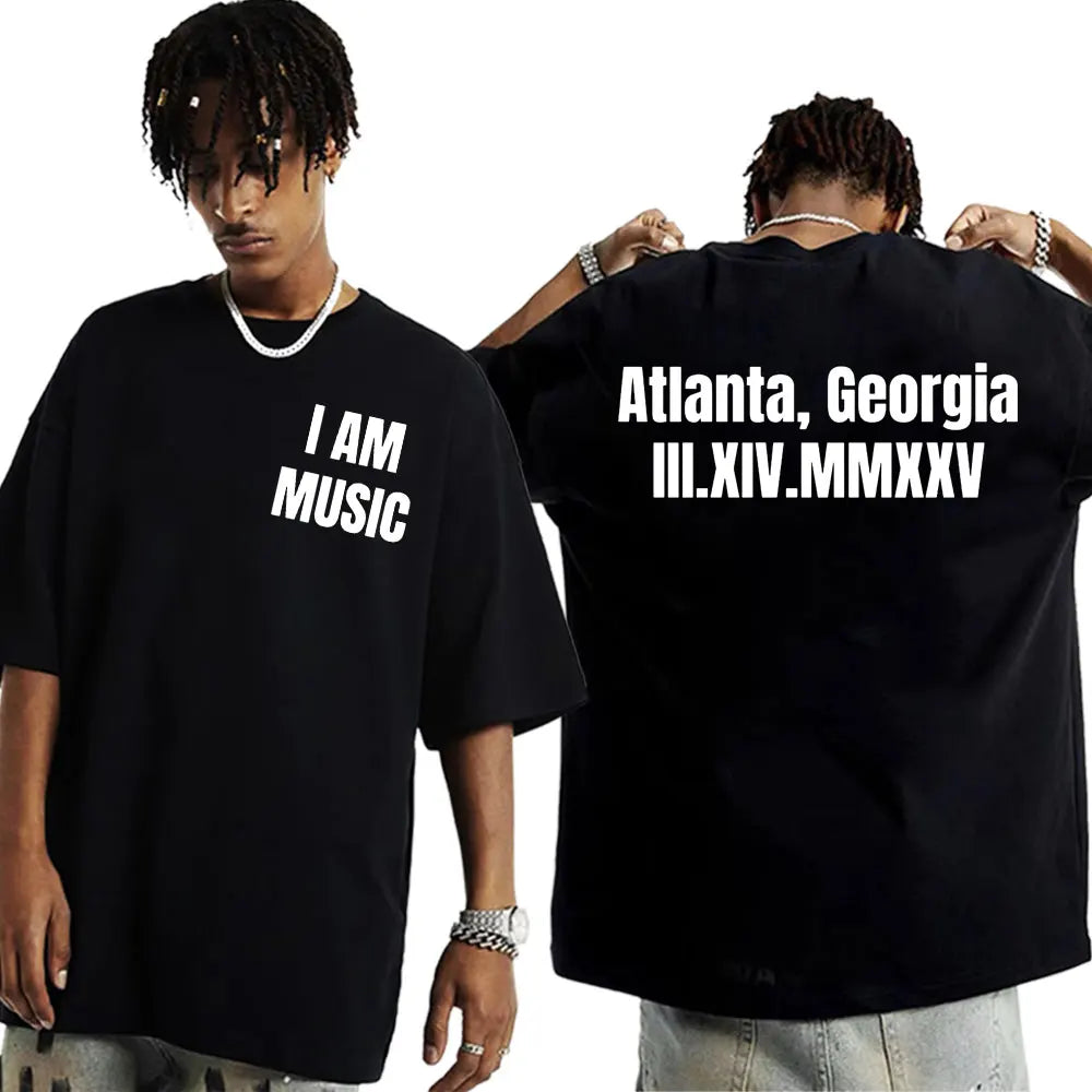 Rapper Playboi Carti I AM MUSIC Album Logo T Shirt Mens Clothing Hip Hop 90s Vintage Tshirt Male Casual Cotton Oversized T-shirt