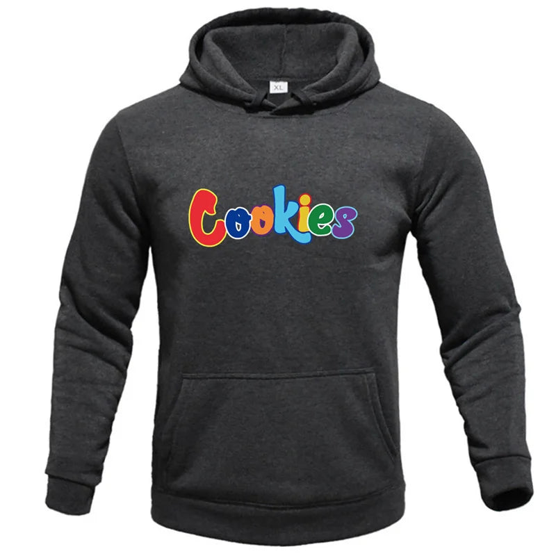 2024 New Fashion Hoody Trend Brand Funny Cookies Printed Men's Hoodies Sweatshirts Hip Hop Streetwear Plus Fleece Pullover