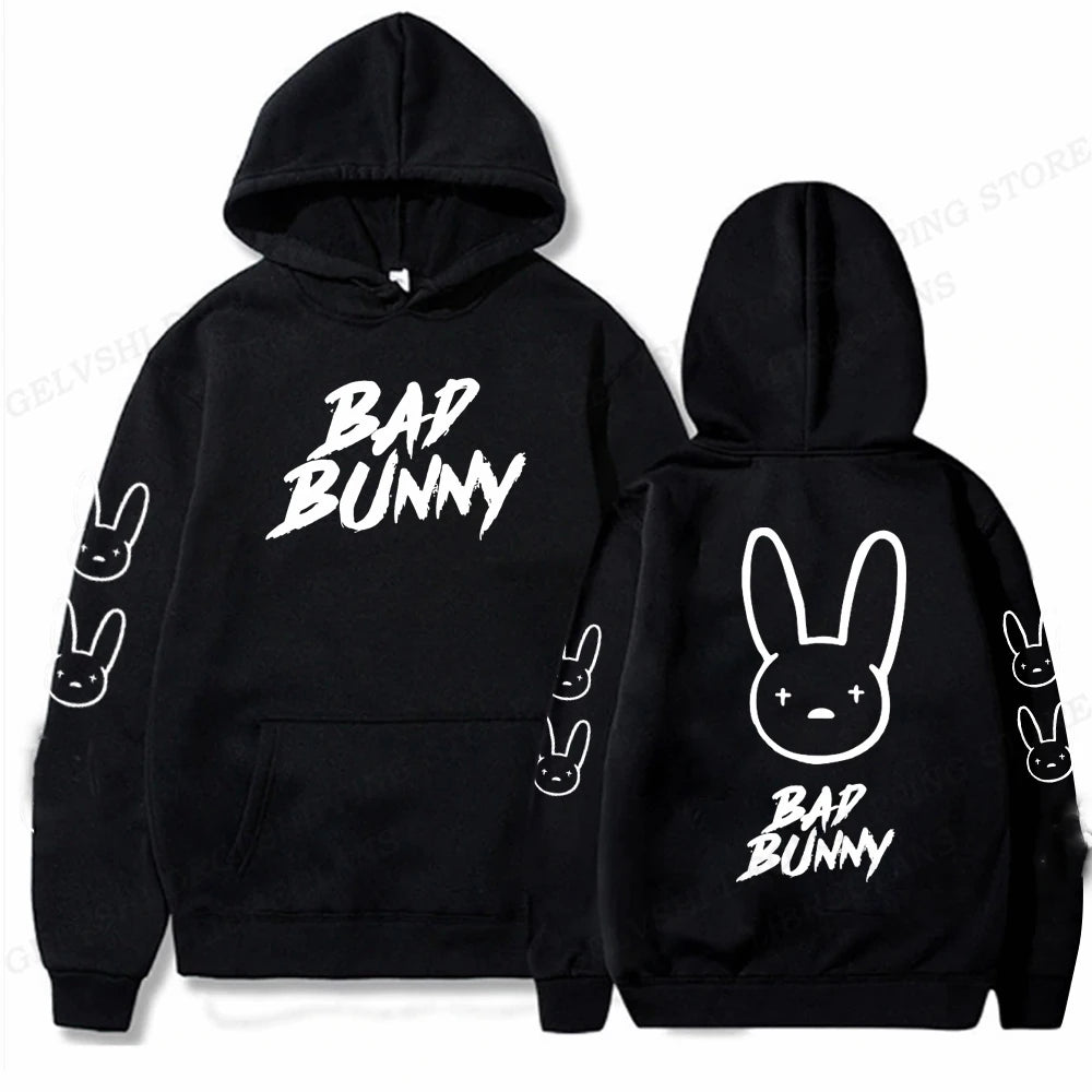 Bad Bunny Hoodie Men Fashion Hoodie Women Sweats Men's Hoodies Hip Hop Rabbit Sweatshirt Boy Coats  Men's Clothing Rapper