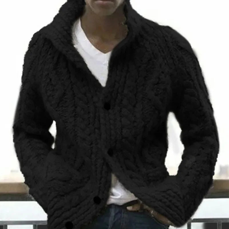 Autumn And Winter Sweater Men's Solid Color Knitted Jacket Men's Cardigan Sweater