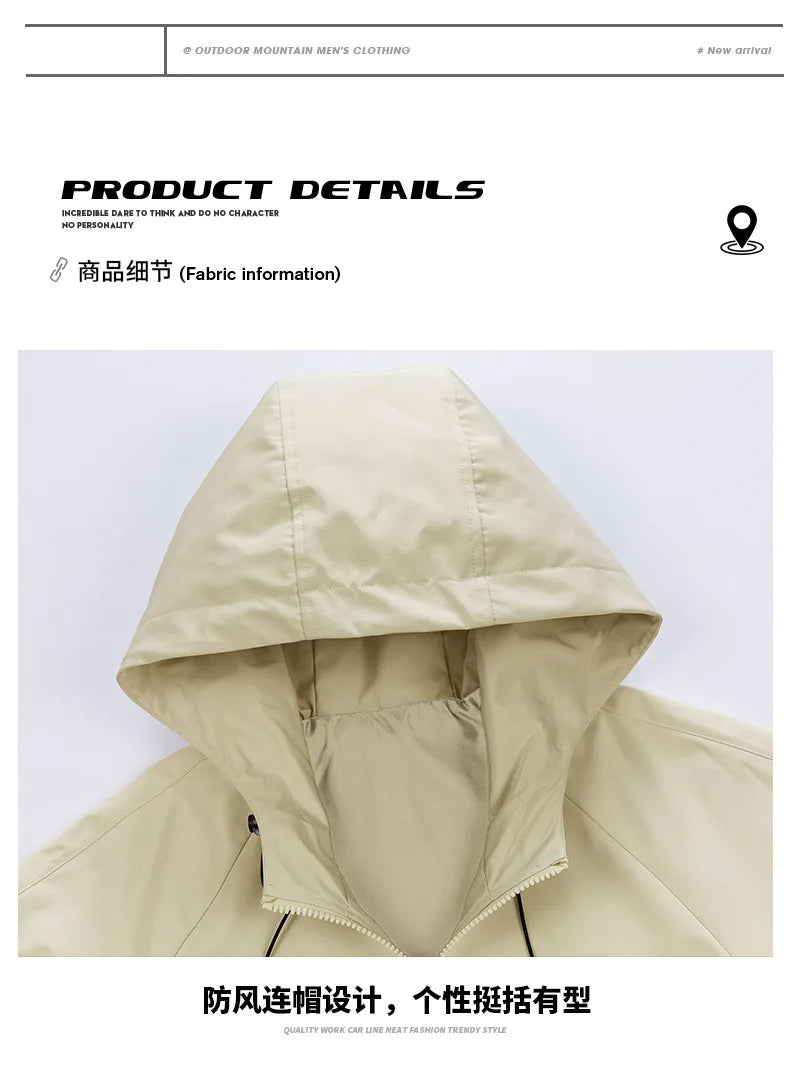 Being Vigor Hooded Half Zipper Anorak Jacket Men Spring Casual Windbreaker Men's Autumn Jacket Top Outerwear