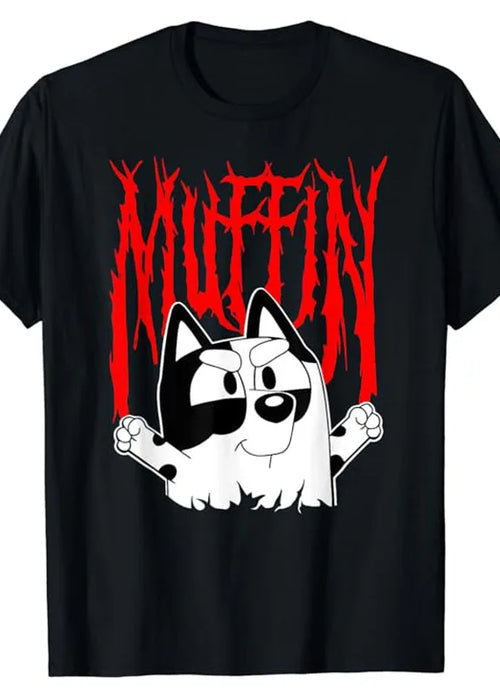 Rock N Roll Muffin T-Shirt Cute Cat Lover Graphic Tee Humor Funny Lovely Kitty Outfits Music Rap Hiphop Clothes Short Sleeve Top