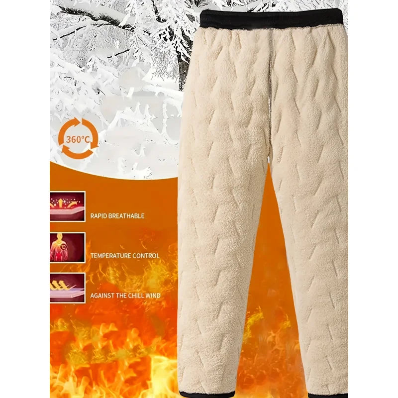 Men's Casual Pants Sets Man Autumn 2025 warm plus thickened Youth Clothing Trousers Y2k Baggy Windproof and warm casual pants