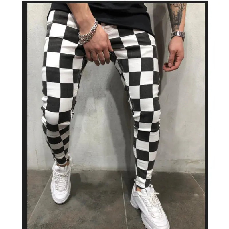 New Mens Black White Striped Casual Pants  Autumn Fashion Joggers Sweatpants Men Track Pants Man Trousers Pantalones Hombre