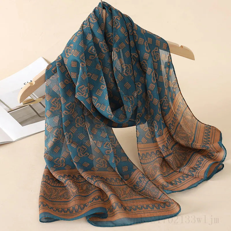 New Fashion Spring/Summer Women Print Headband Beach Chiffon Scarf Shawls Female Long Wraps Panama Beach Sunscreen Hijab