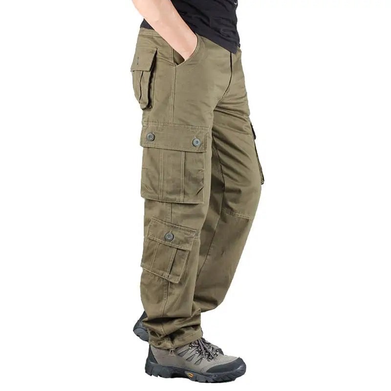Men's Tactical Camouflage Overalls High-Quality Cotton Multi-Pocket Trousers Sports Training Casual Work Pants