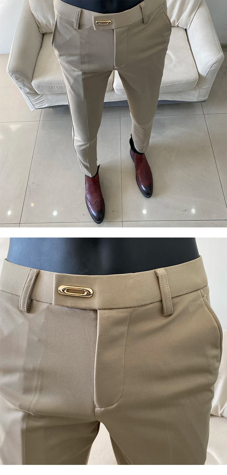 New men's dress pants, formal pants, slimming straight leg, high-end business casual pants, men's long pants