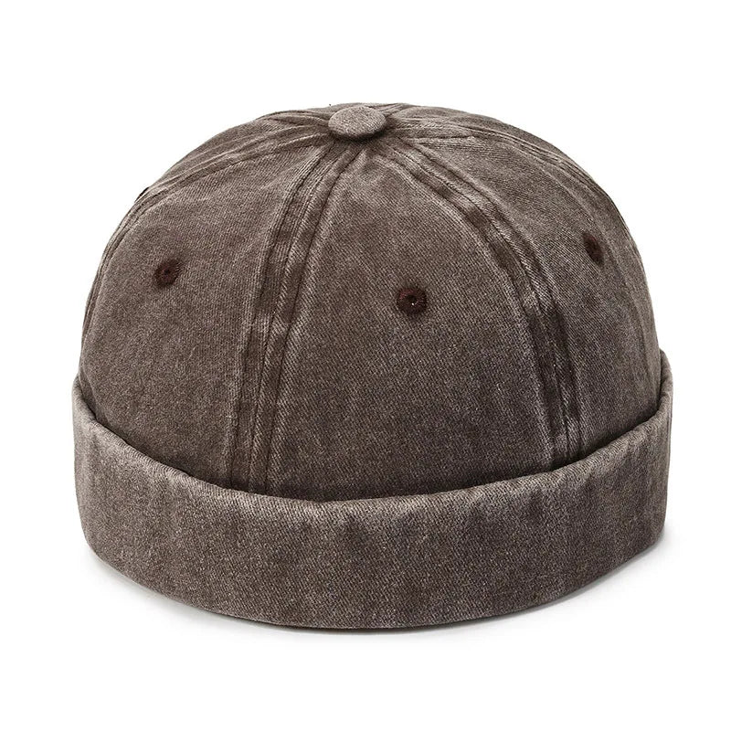 Fashion Denim Docker Cap Brimless Hat Solid Skullcap Solid Color Sailor Cap Beanie Hats Men Women Bucket Cap Adjustable Dad Hat