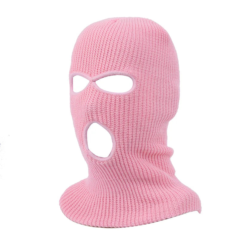 New Full Face Cover Ski Mask Hat 3 Holes Balaclava Army Tactical CS Windproof Knit Beanies Bonnet Winter Warm Unisex Caps