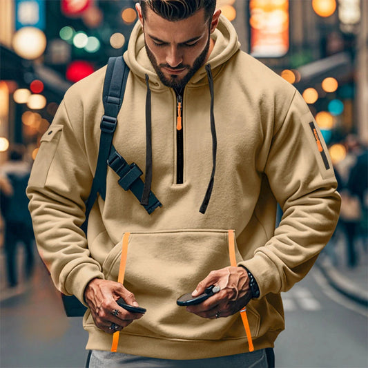 Men's Hooded Sweatshirts for Men Streetwear Autumn Winter Punk Style Tracksuit Sportswear Zip Up Hoodie Male