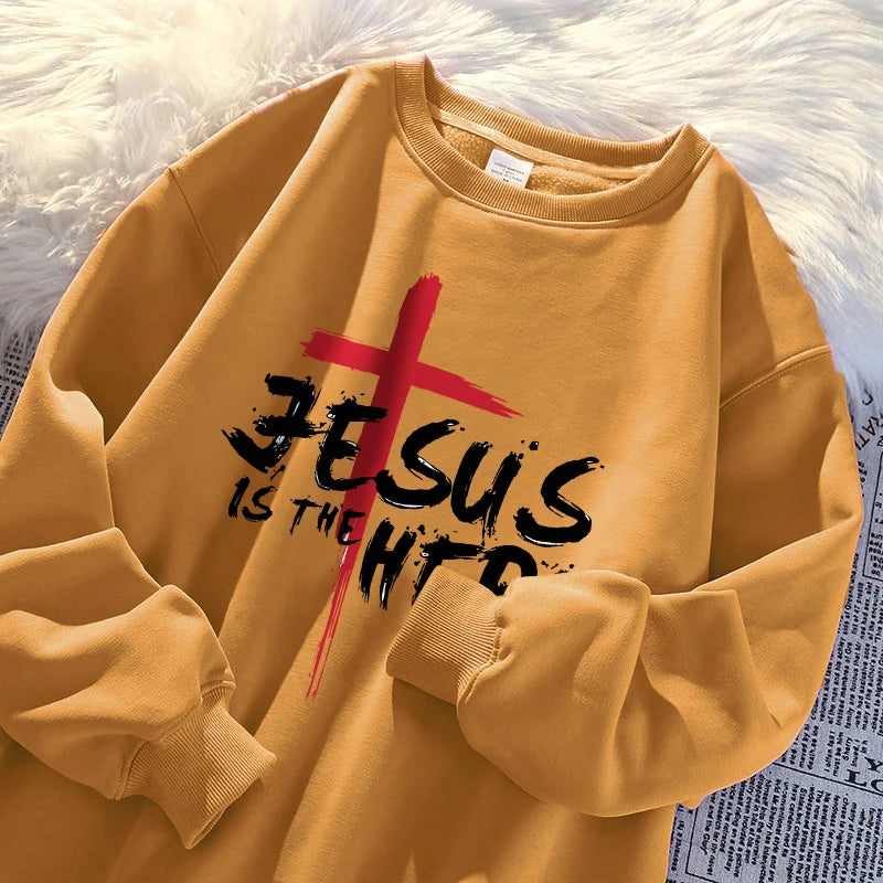 Jesus Is The Hero Sweatshirt Women Fashion Fleece Hoodies Autumn Fleece Hoodie Casual Oversize Clothing Male