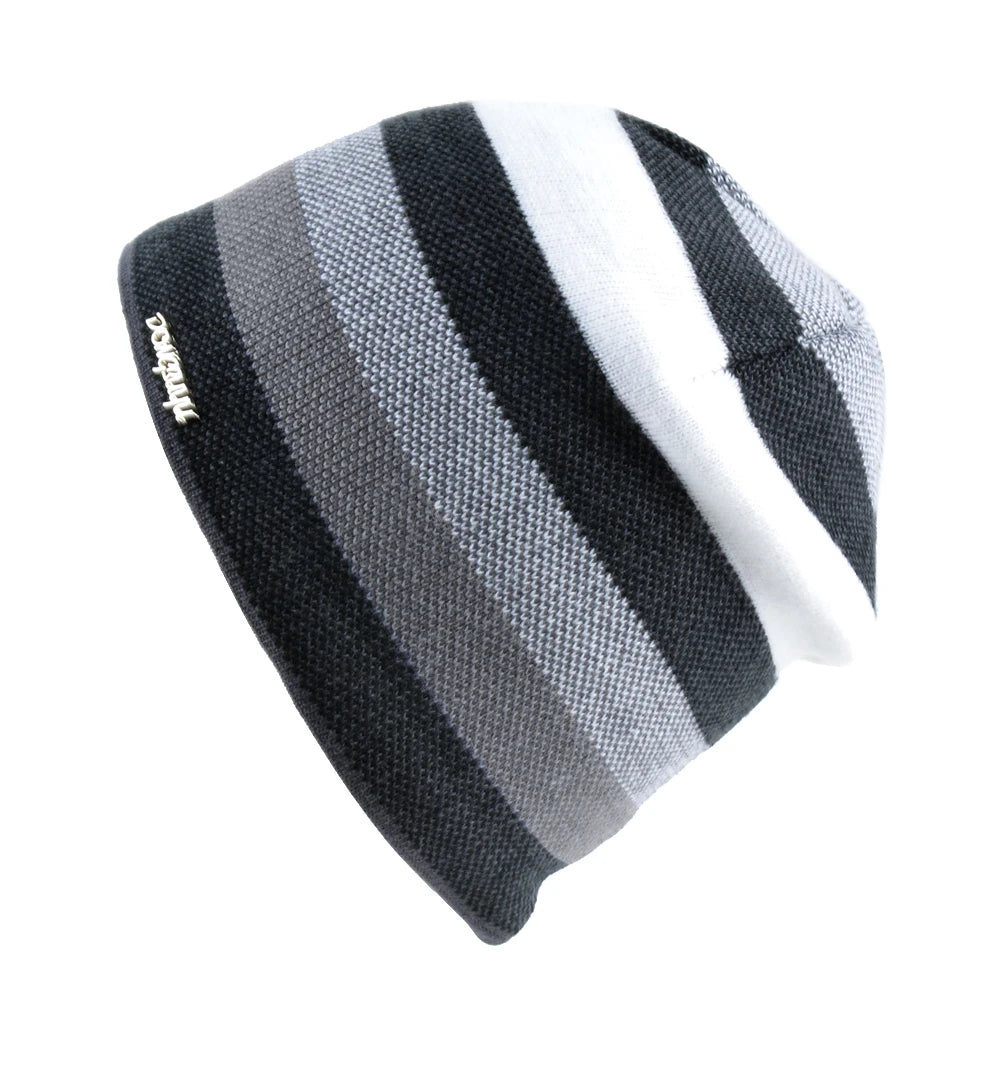 Men's Skullies Hat Bonnet Winter Beanie Knitted Wool Hat Plus Velvet Cap Thicker Stripe Skis Sports Beanies Hats for men