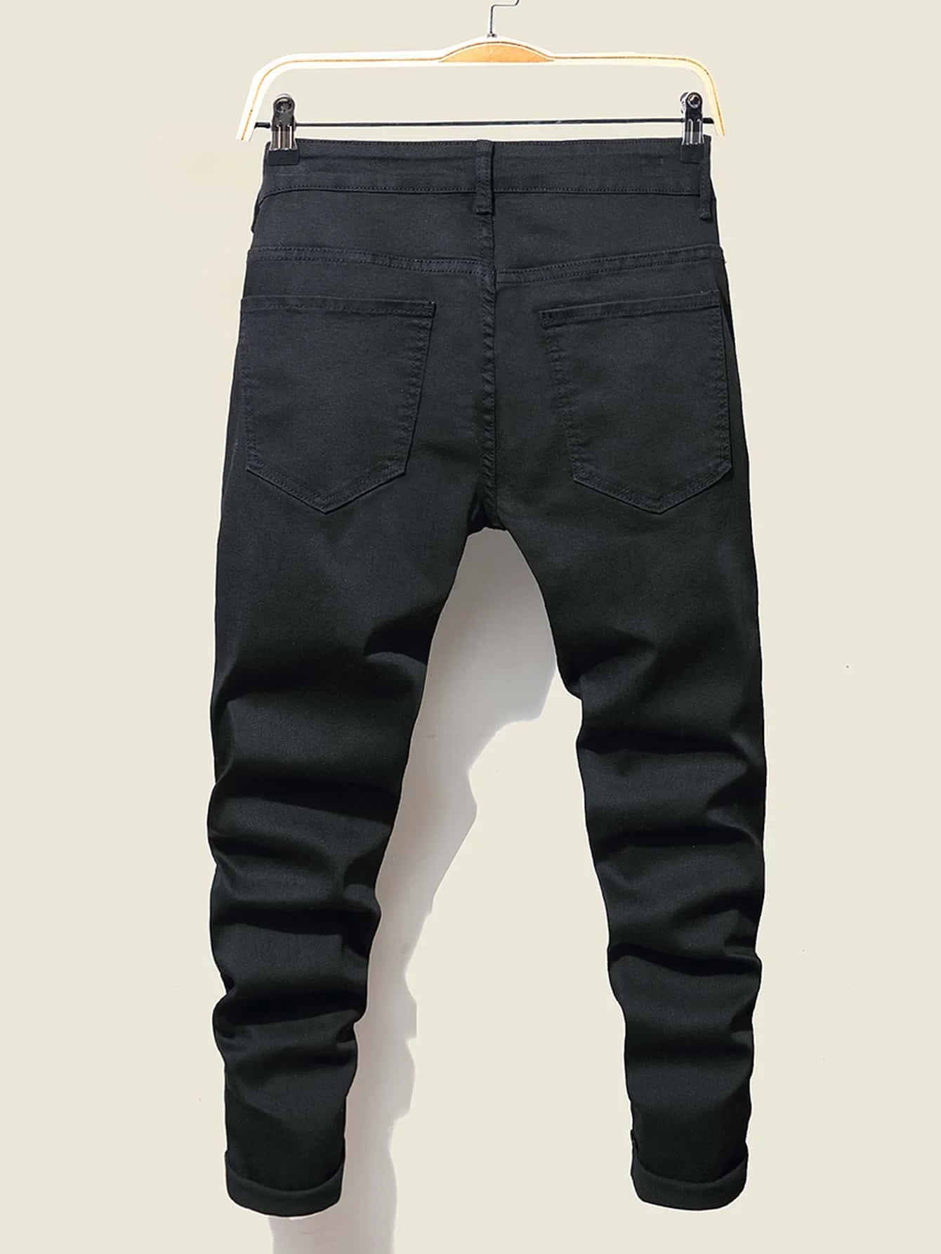 Men's Jeans Cool Ripped Skinny Trousers Stretch Slim Denim Pants Large Size Hip Hop Black Blue Casual Jogging Jeans for Men