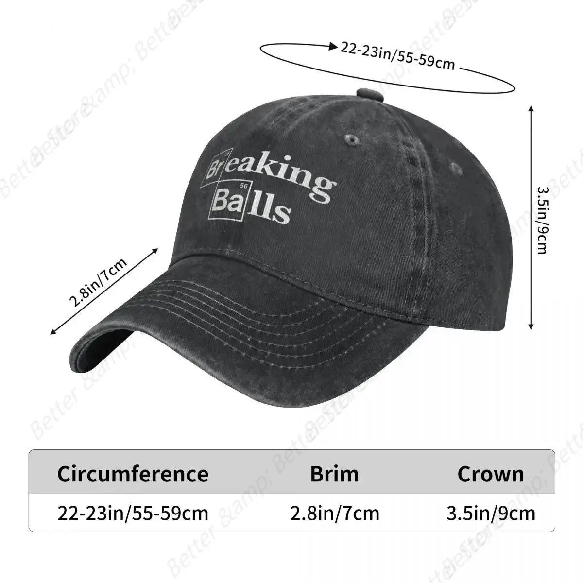 Washed Men's Baseball Cap Breaking Balls Trucker Snapback Cowboy Caps Dad Hat Breaking Bad Walter White TV Golf Hats