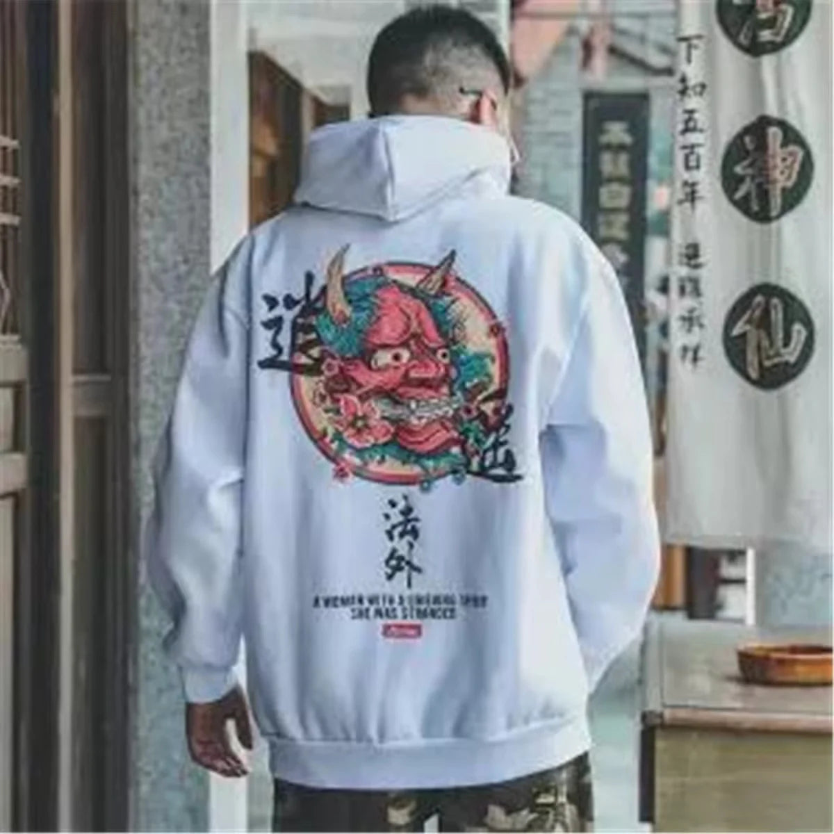 Fashion Men Hip Hop Hoodies Japanese Casual Sweatshirts Streetwear Men Women Loose Pullover Hapan Harajuku Devil Hoodie Male