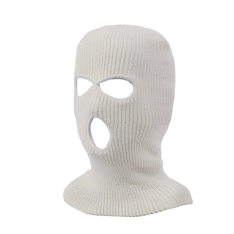 New Full Face Cover Ski Mask Hat 3 Holes Balaclava Army Tactical CS Windproof Knit Beanies Bonnet Winter Warm Unisex Caps