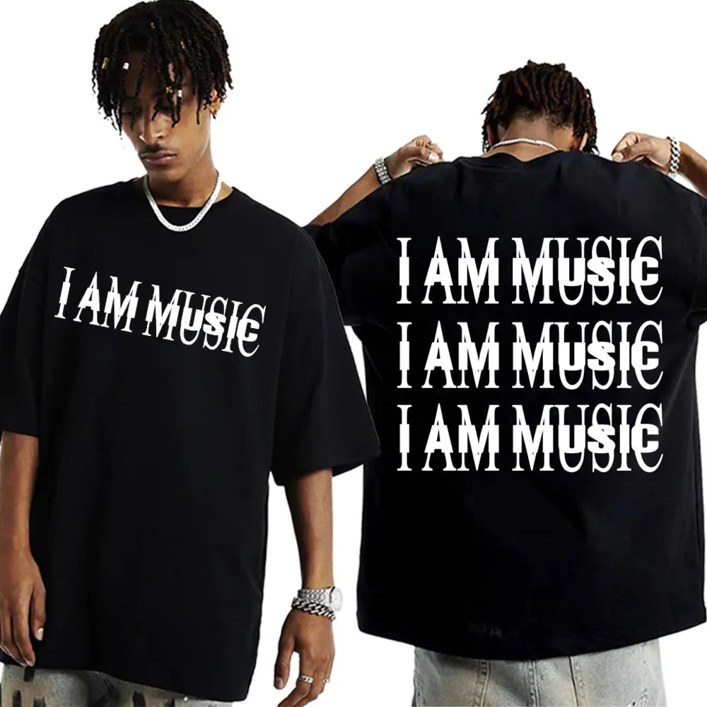 Rapper Playboi Carti I AM MUSIC Album Logo T Shirt Mens Clothing Hip Hop 90s Vintage Tshirt Male Casual Cotton Oversized T-shirt