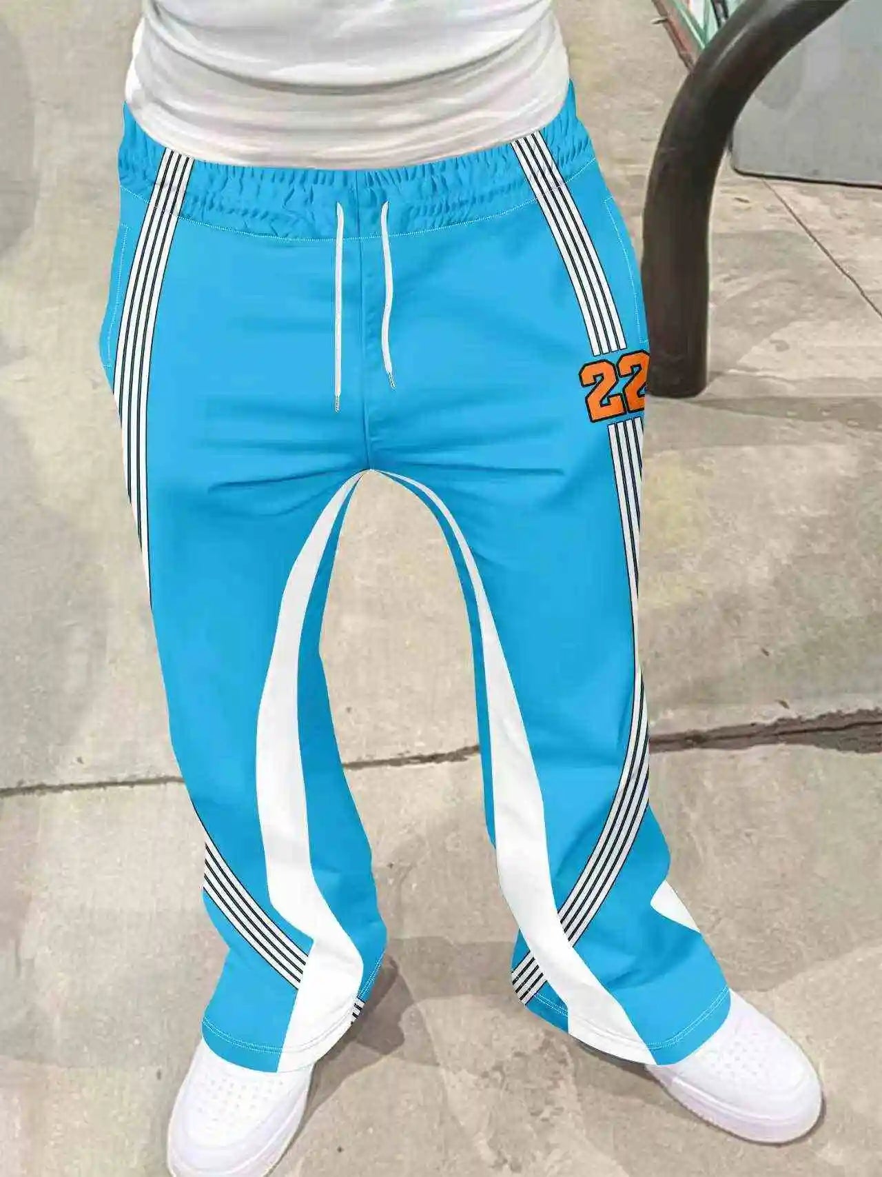 Y2k Flared Pants Men Loose 3D Print Trousers Casual Sweatpants Mid Waist Sporty Female Clothes Streetwear Hip Hop Vintage Pants