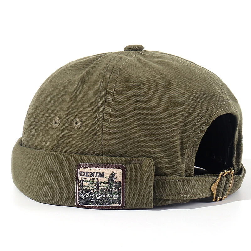 Bocca Vintage Docker Cap Brimless Hat Skullcap Retro Cotton Adjustable Soild Color Summer Autumn Spring Hip Hop Fashion