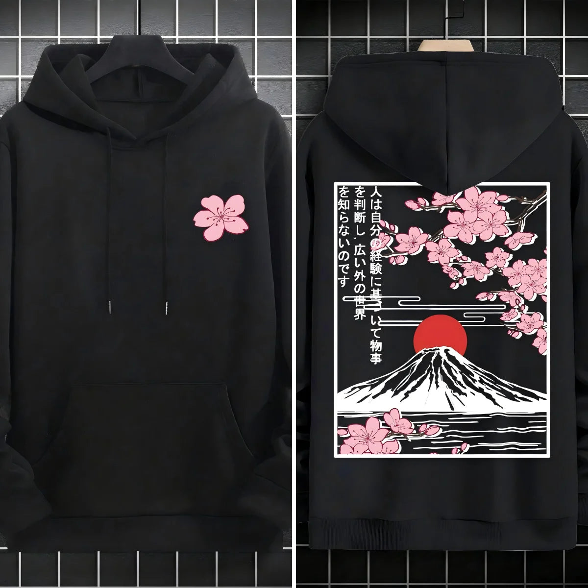 Plum blossoms that can withstand severe cold Print  Mans Retro Loose Hoodie  Fleece Warm Fashion Hoody Unisex Basics Clothing