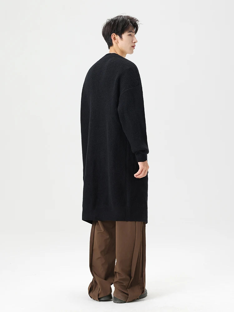 Mens Cardigan Sweater Long Autumn Winter Sweaters Knited Open Front with Deep Pockets Soft Touch 2024 Long Cardigan Coats Men