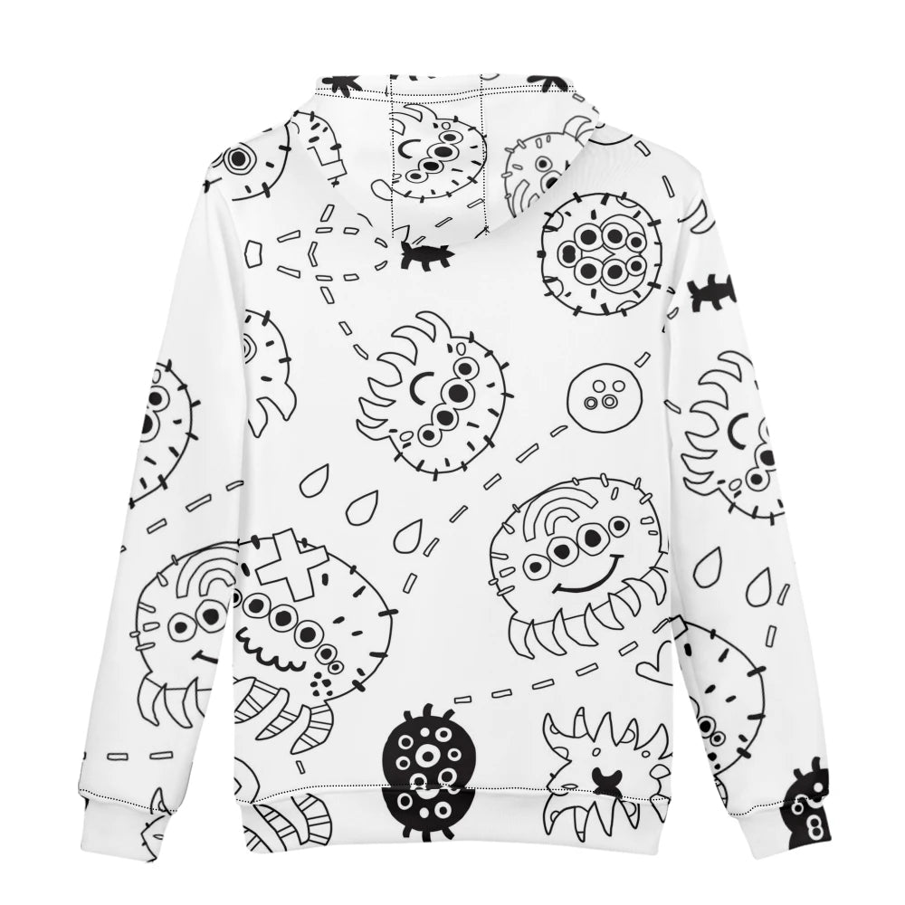 New Men's Long Sleeve New Large Pocket Loose Casual Pullover Spring Autumn Fashion octopus Hoodie