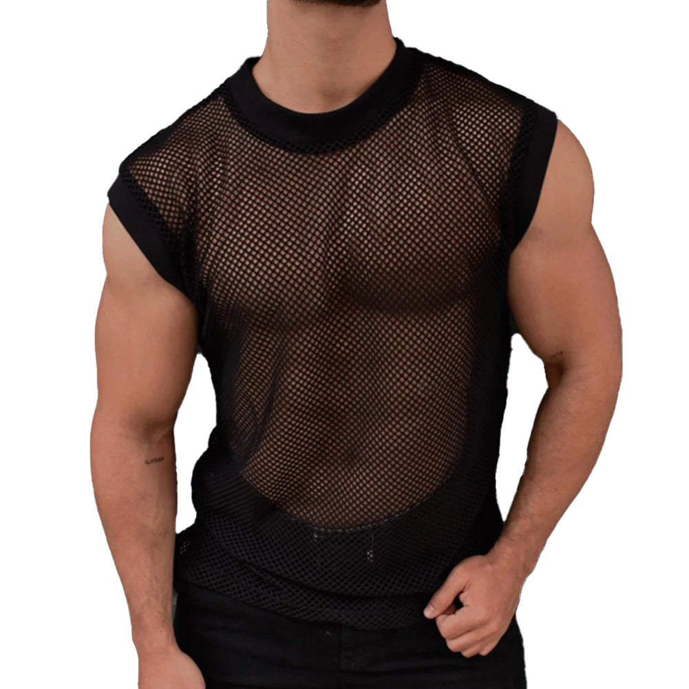 For Men Mens See-through T Shirt Mens T Shirt For Party Nightclubs Brand New Crew Neck Polyester Fabric Regular Length