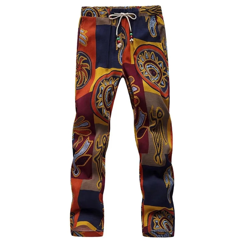 Summer thin men's large size shorts floral sports leisure nine-minute pants