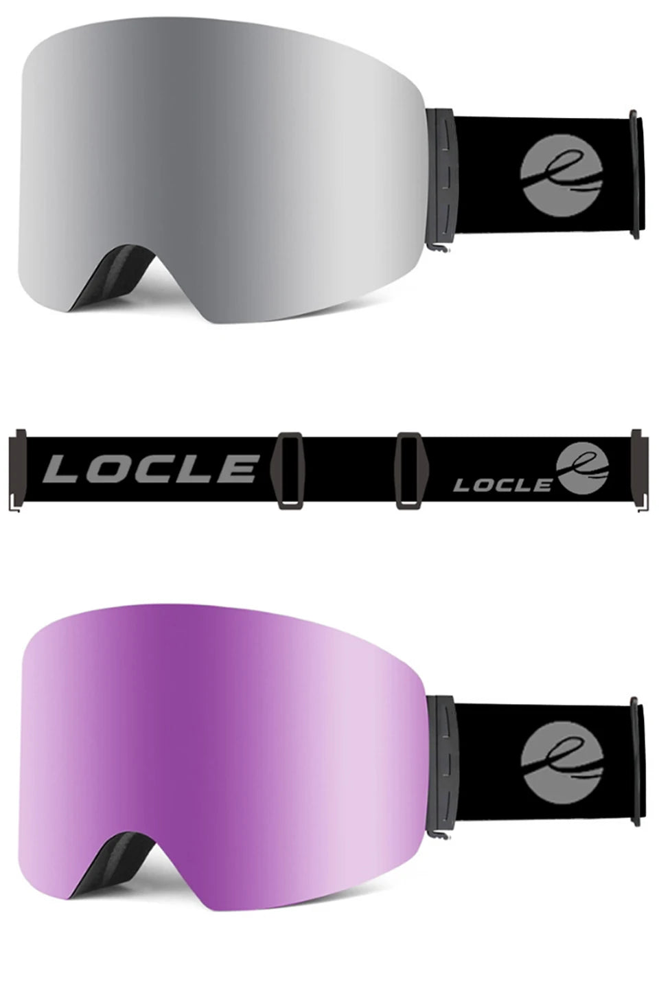 LOCLE Ski Goggles Snowboard Anti-fog Anti-ultraviolet Mask Men Women Skiing Eyewear UV400 Snow Protection Glasses Double Layers