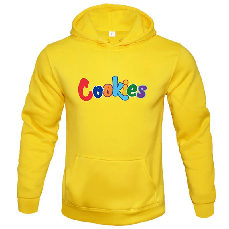 2024 New Fashion Hoody Trend Brand Funny Cookies Printed Men's Hoodies Sweatshirts Hip Hop Streetwear Plus Fleece Pullover