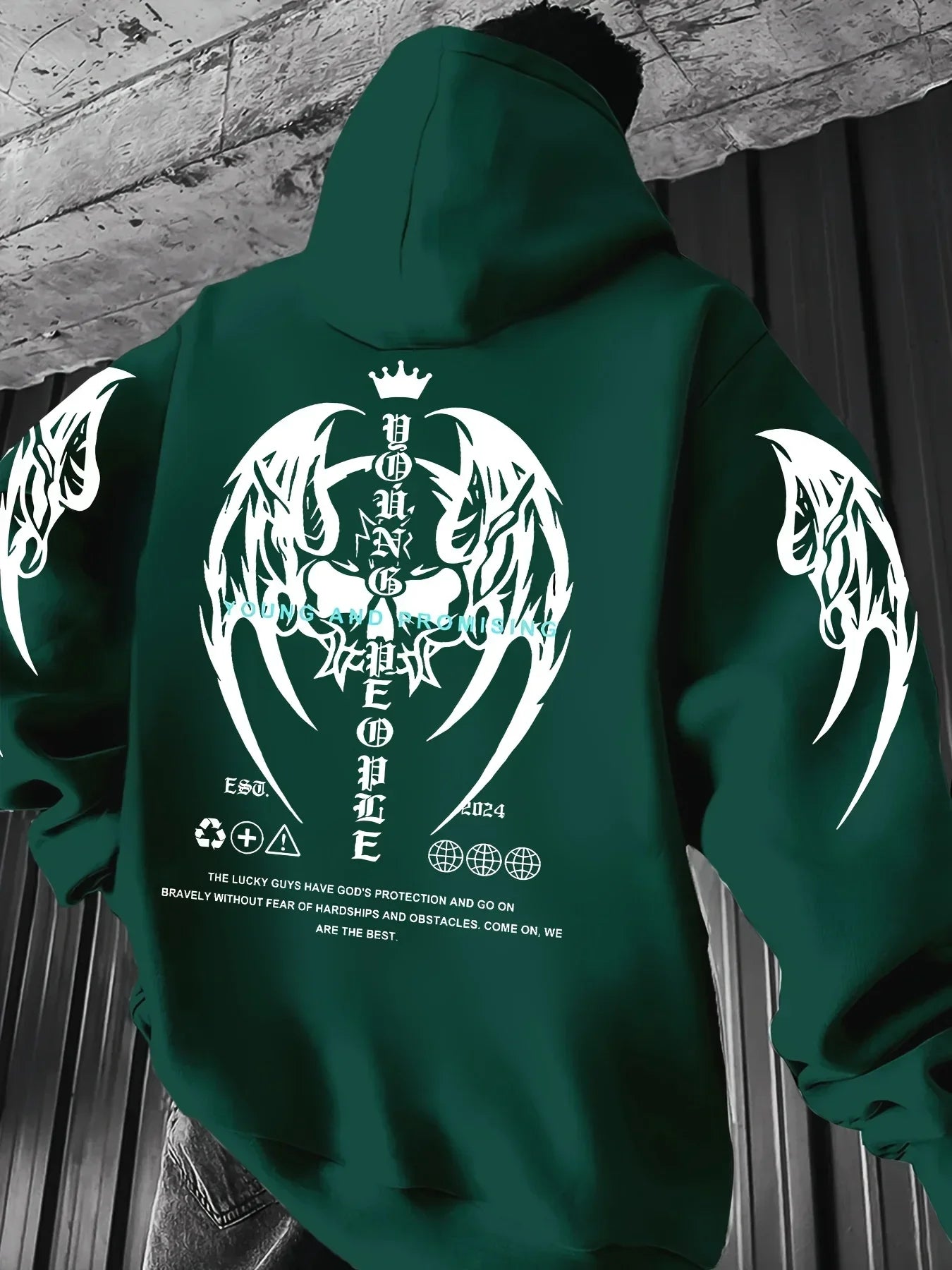 New 3D Men's Autumn/Winter Hoodie Sweatshirt Y2 Personalized Flower White Cotton Casual Large Size