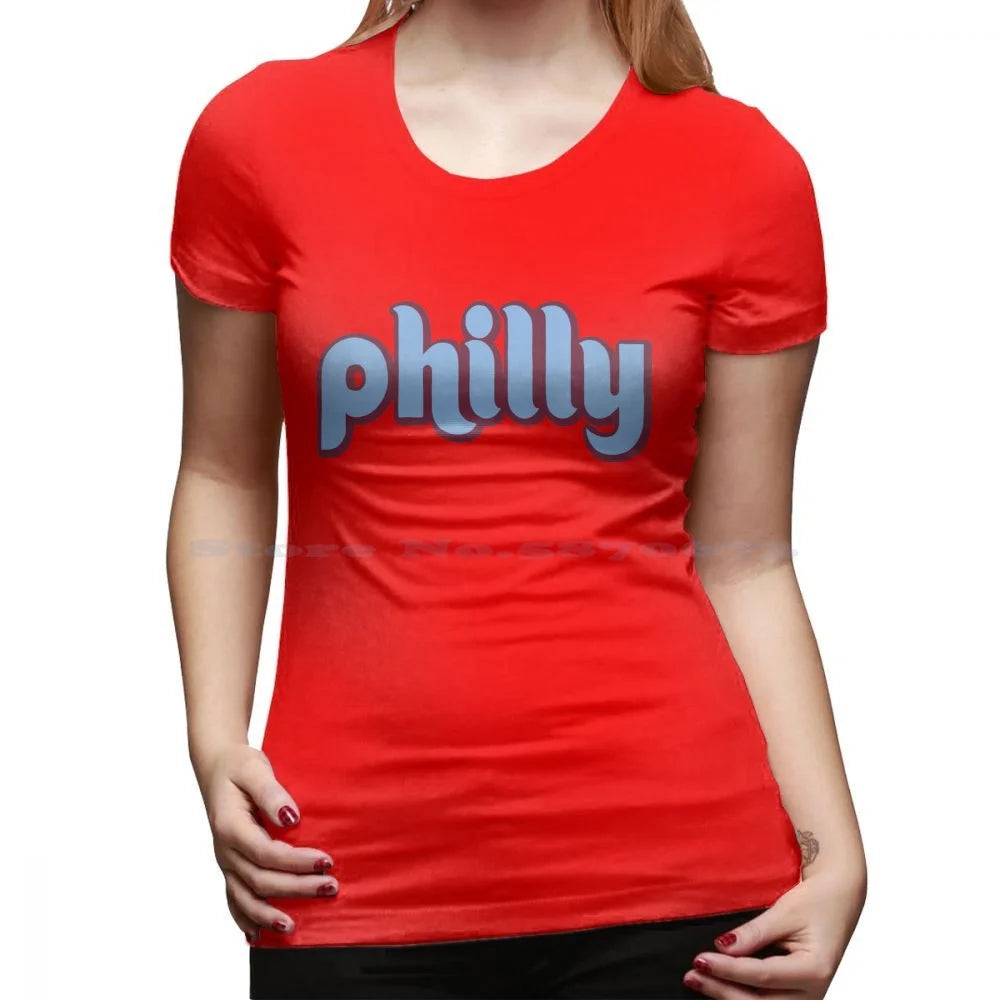 Philly Retro T Shirt 100% Cotton Tee Retro Philly Flyers Eagles History Die Hard Fans Philadelphia City Pennsylvania Blue