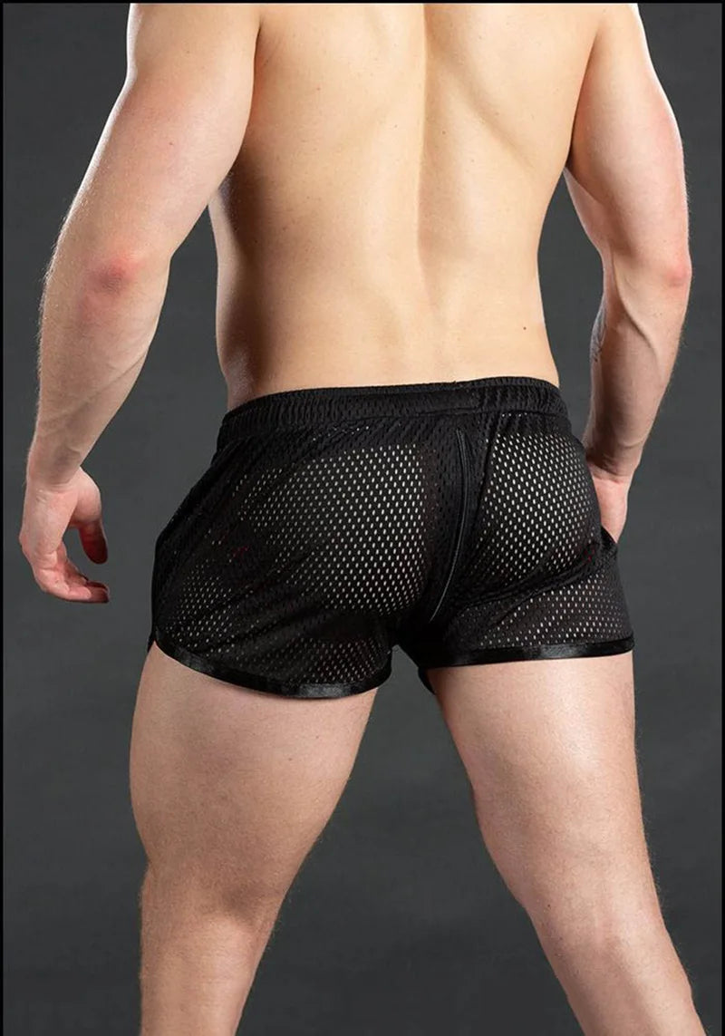 Men's sweatpants hole dry breathable sexy beach outdoor casual three-quarter pants（MNDK-05)
