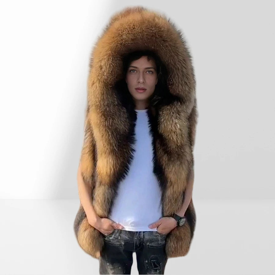 Men's Raccoon Fur Coat With Hood Natural Full Skin Raccoon Fur Jacket Genuine Leather Jacket High Quality  Real Fur Coat Long