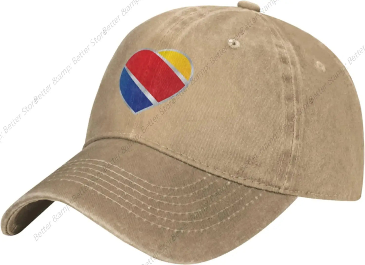 Men's & Women's Cool Unique Print with Southwest Airlines Logo Adjustable Denim Cap