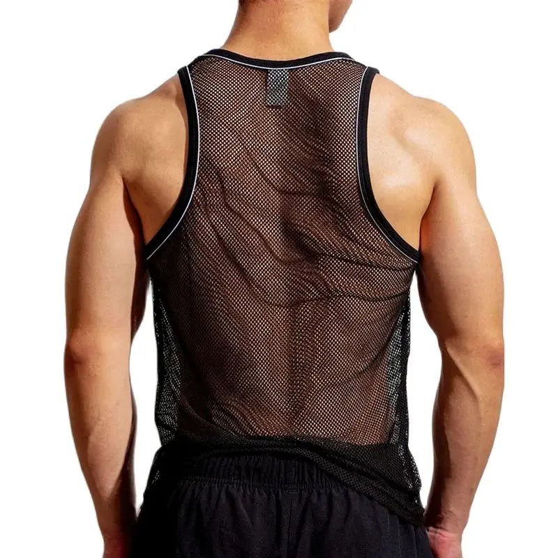 Ropa Hombre Tank Top Men Gym Shirt Mesh Breathable Roupas Masculinas Summer Loose Fitness Debardeur Hommes Bodybuilding Simple