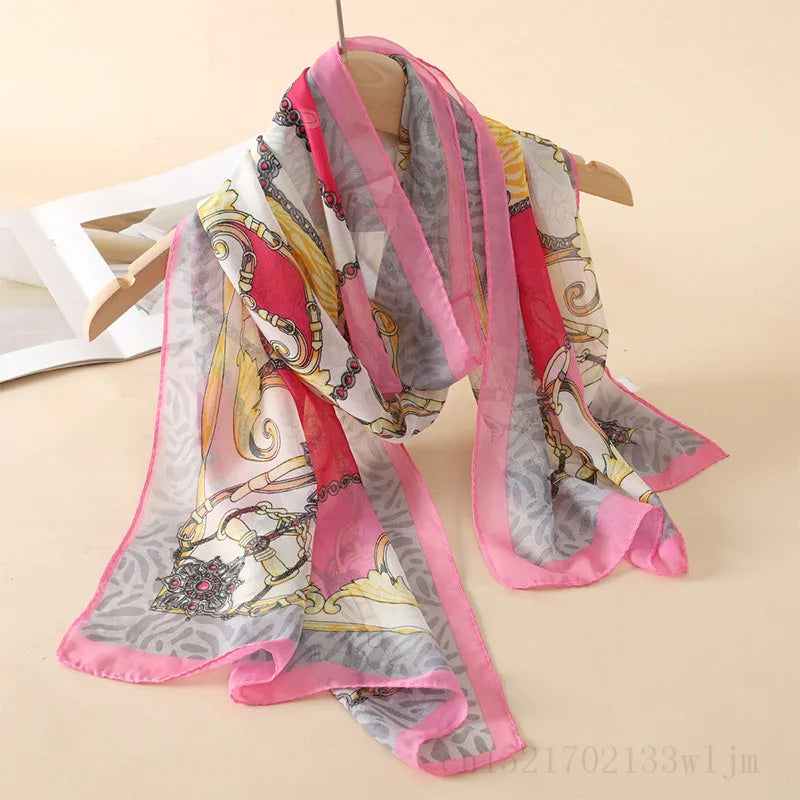 New Fashion Spring/Summer Women Print Headband Beach Chiffon Scarf Shawls Female Long Wraps Panama Beach Sunscreen Hijab